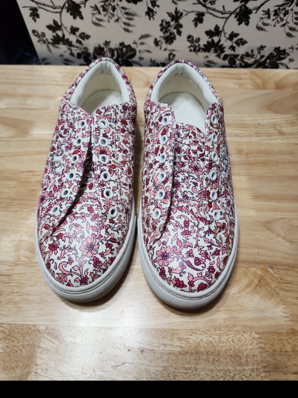 Tory Burch White Sneakers with Pink Floral Print
